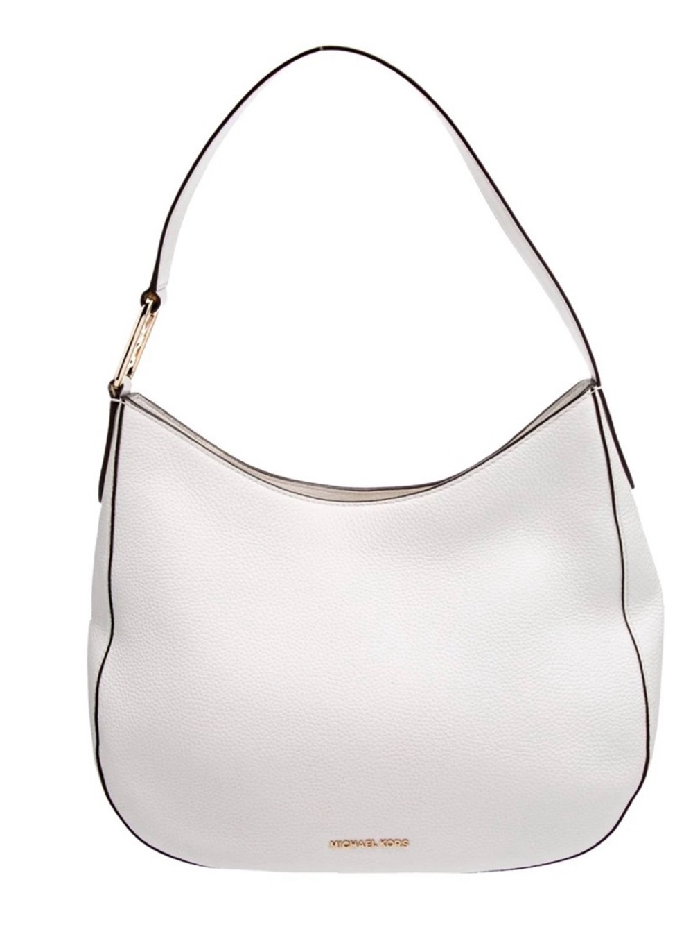 Michael Kors White Pebbled Leather Hobo Shoulder Bag